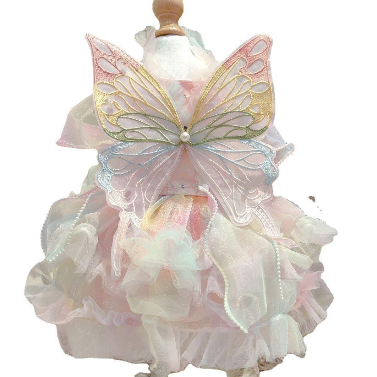 Rainbow Fairy Fantasy Rainbow Butterfly Wings Spring Summer Cat Teddy Pet Dress