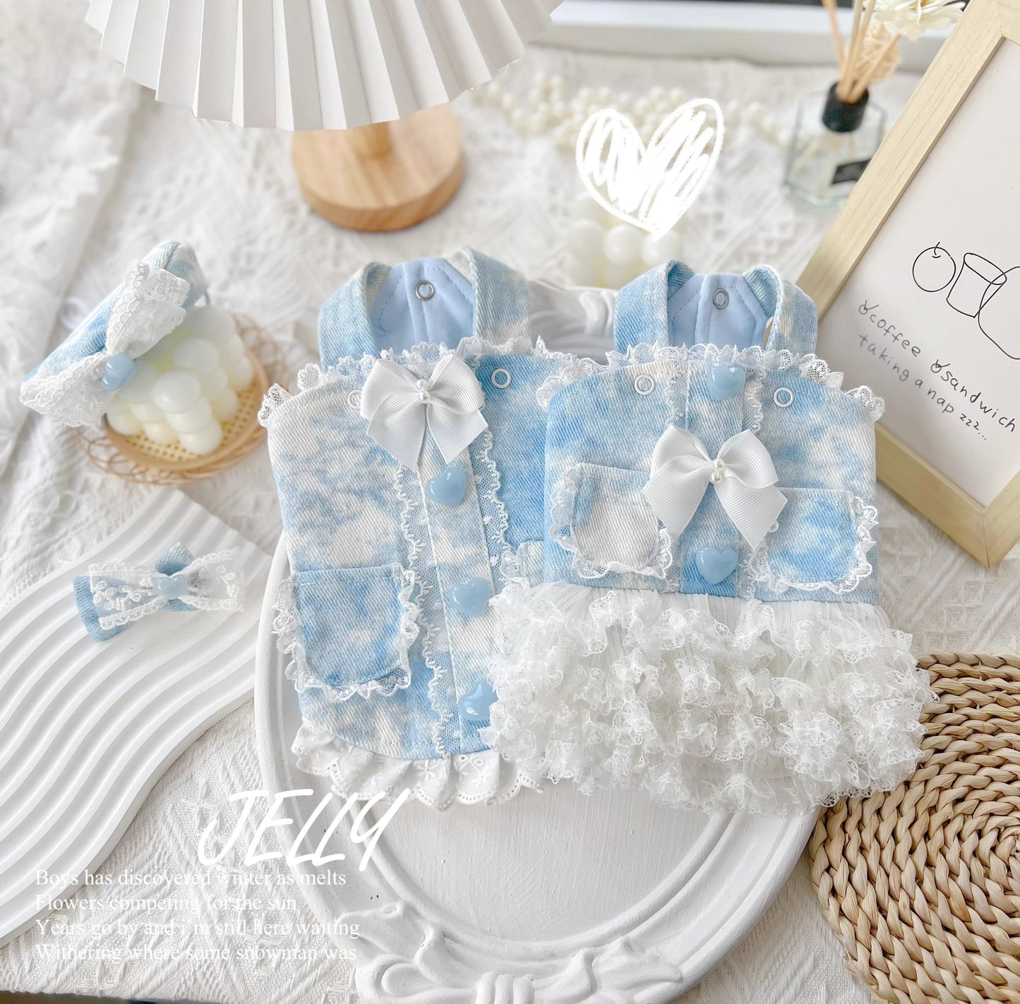 Summer | Light Denim Princess Style Pet Tutu Dress - Customizable