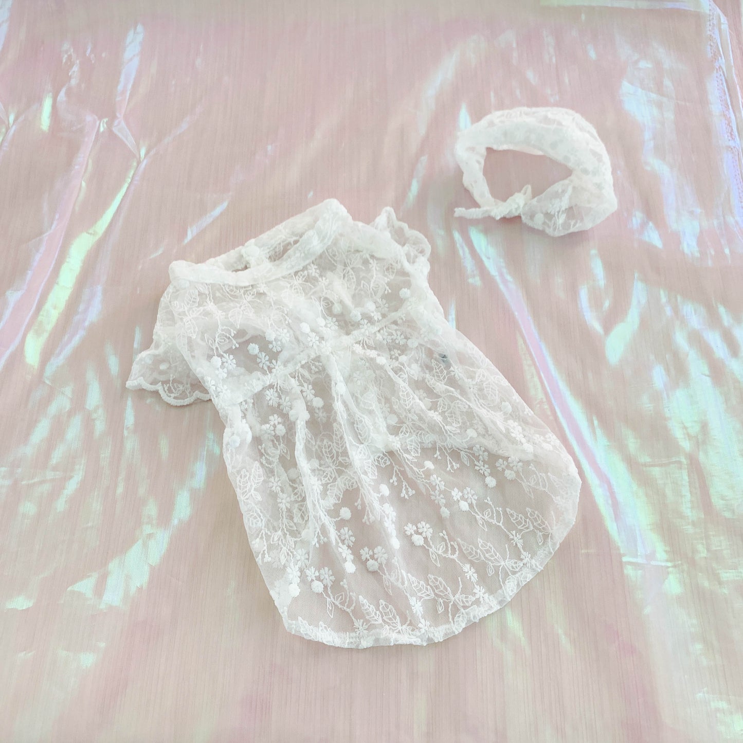 In Stock | Pet Summer Wedding Dress | Elegant White Lace | For Rabbits, Cats and Dogs