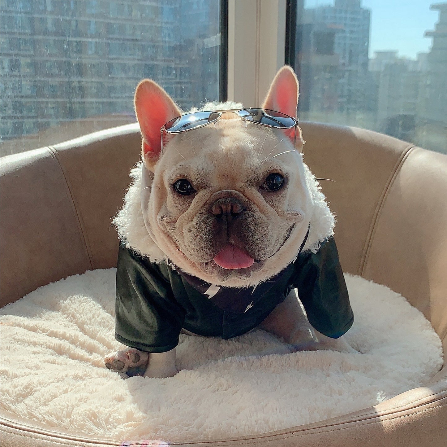 Leather Jacket with Fur Hood