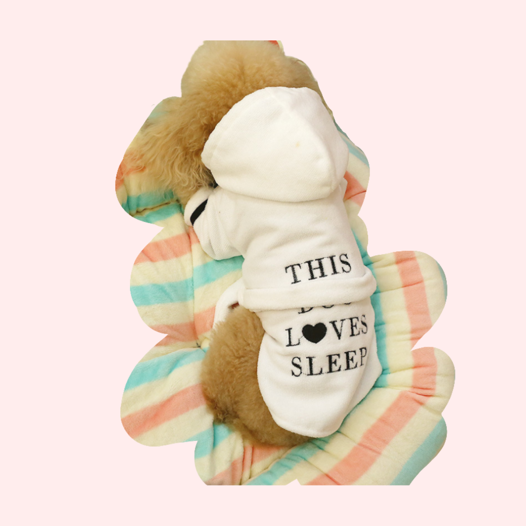 Funny Pet Robe | For Frenchie, Bulldog and Pug | The Dog Loves Sleep