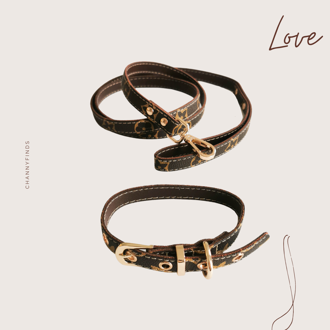 5-Petals Flower Pattern Pet Collar & Leash | For Cats and Dogs