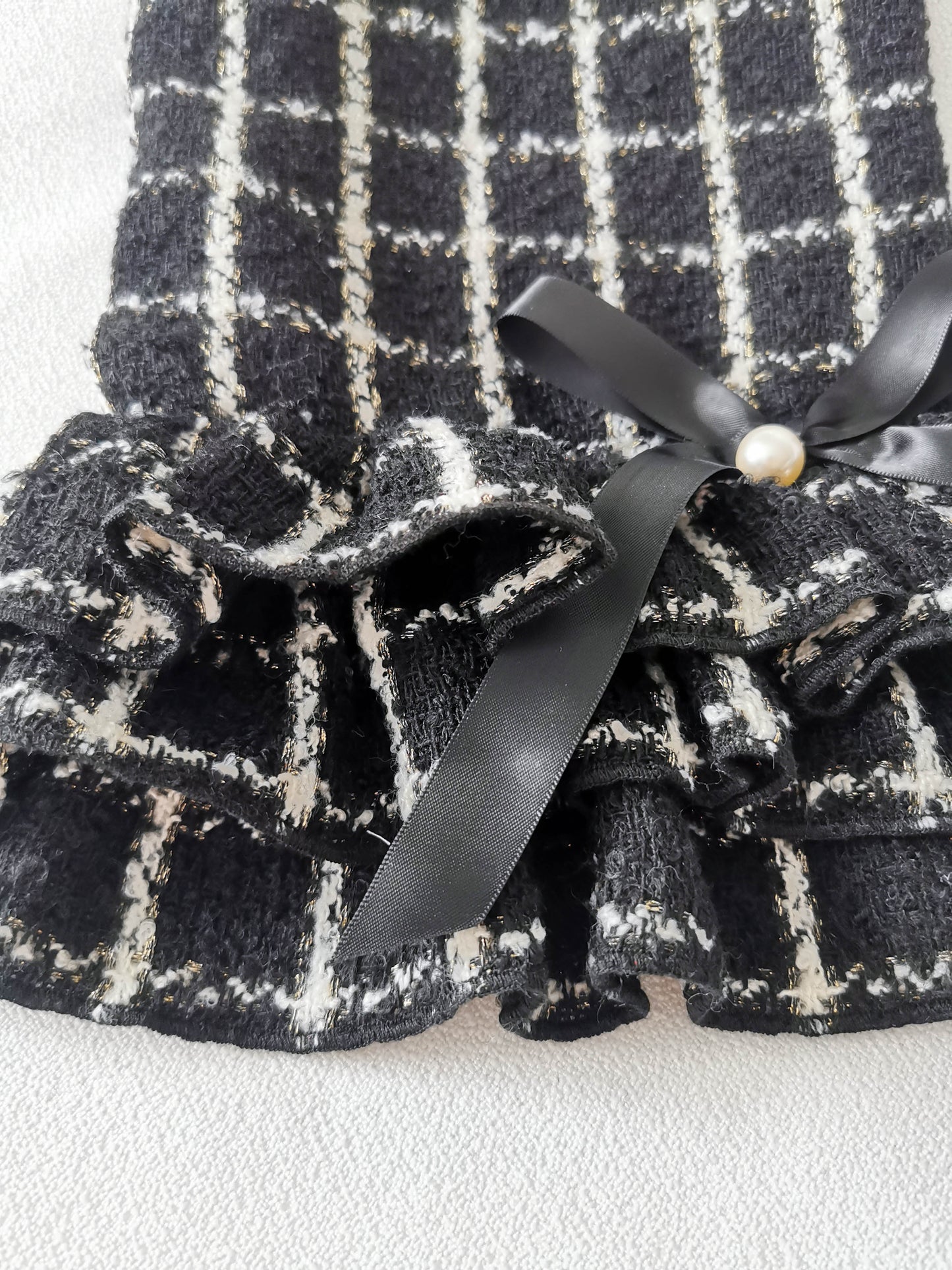 Coco Tweed Style Monochrome Pet Dress | Winter Version Available