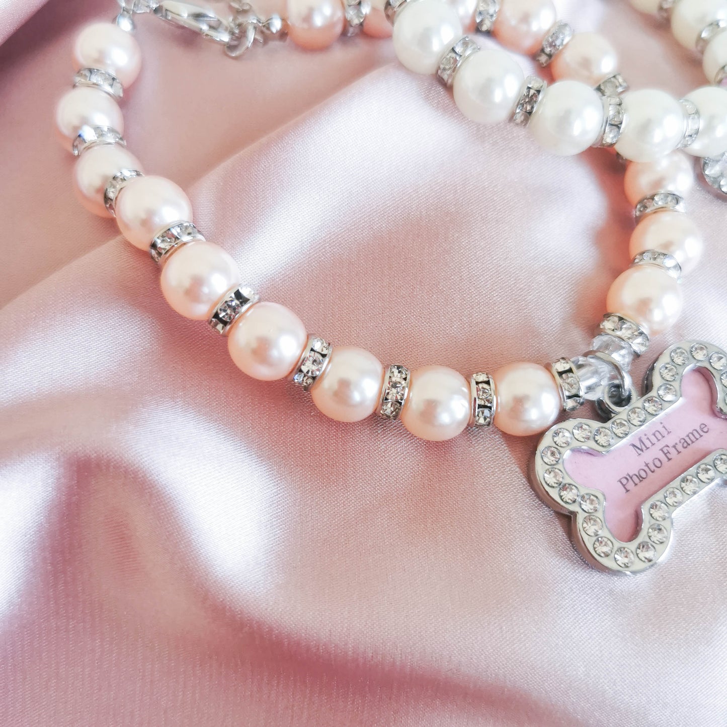 Elegant Pearl and Rhinestone Pet Necklace & Collar