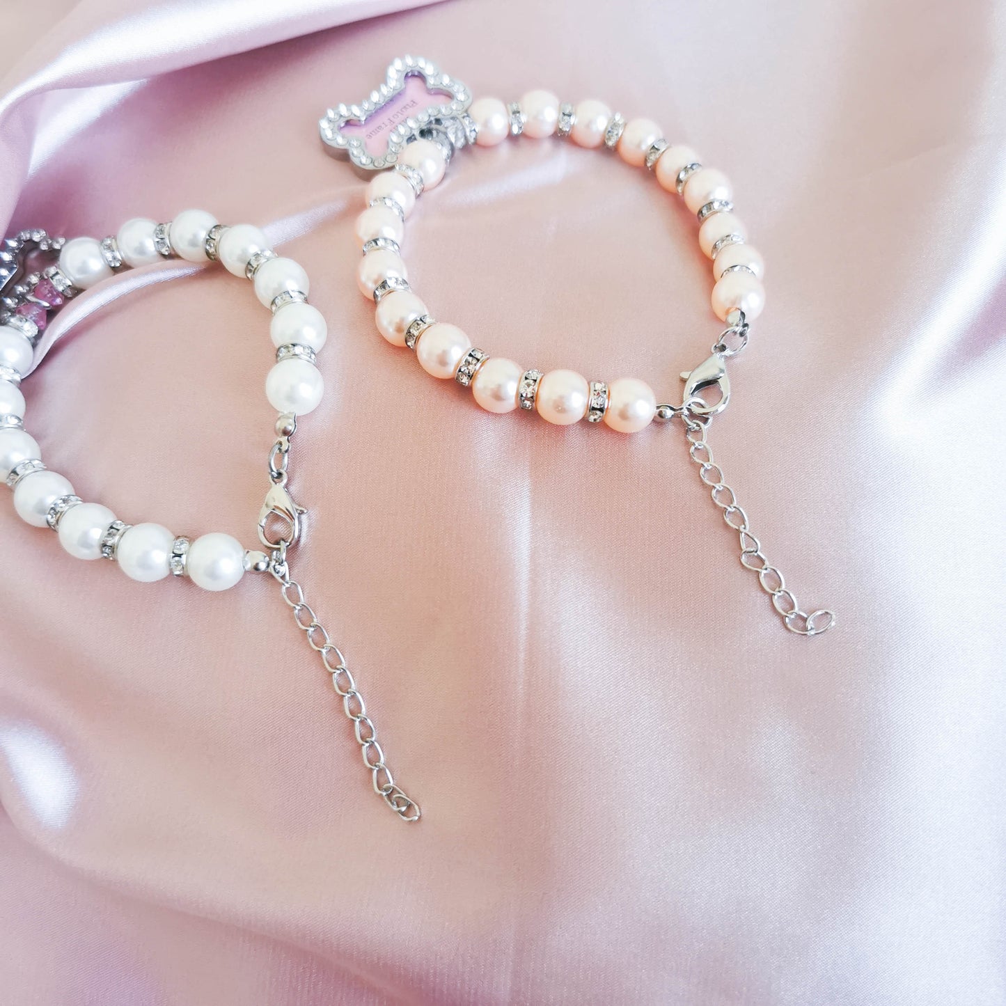 Elegant Pearl and Rhinestone Pet Necklace & Collar