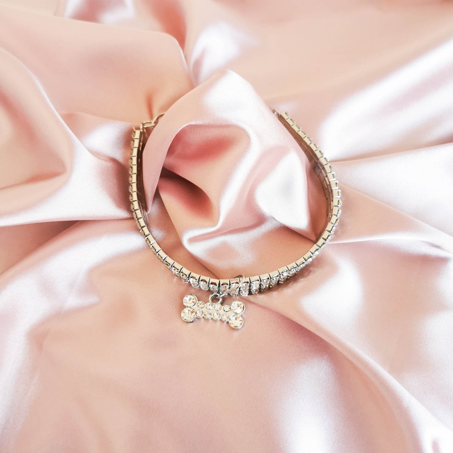 Elegant Rhinestone Pet Necklace & Charm | For Cats and Dogs