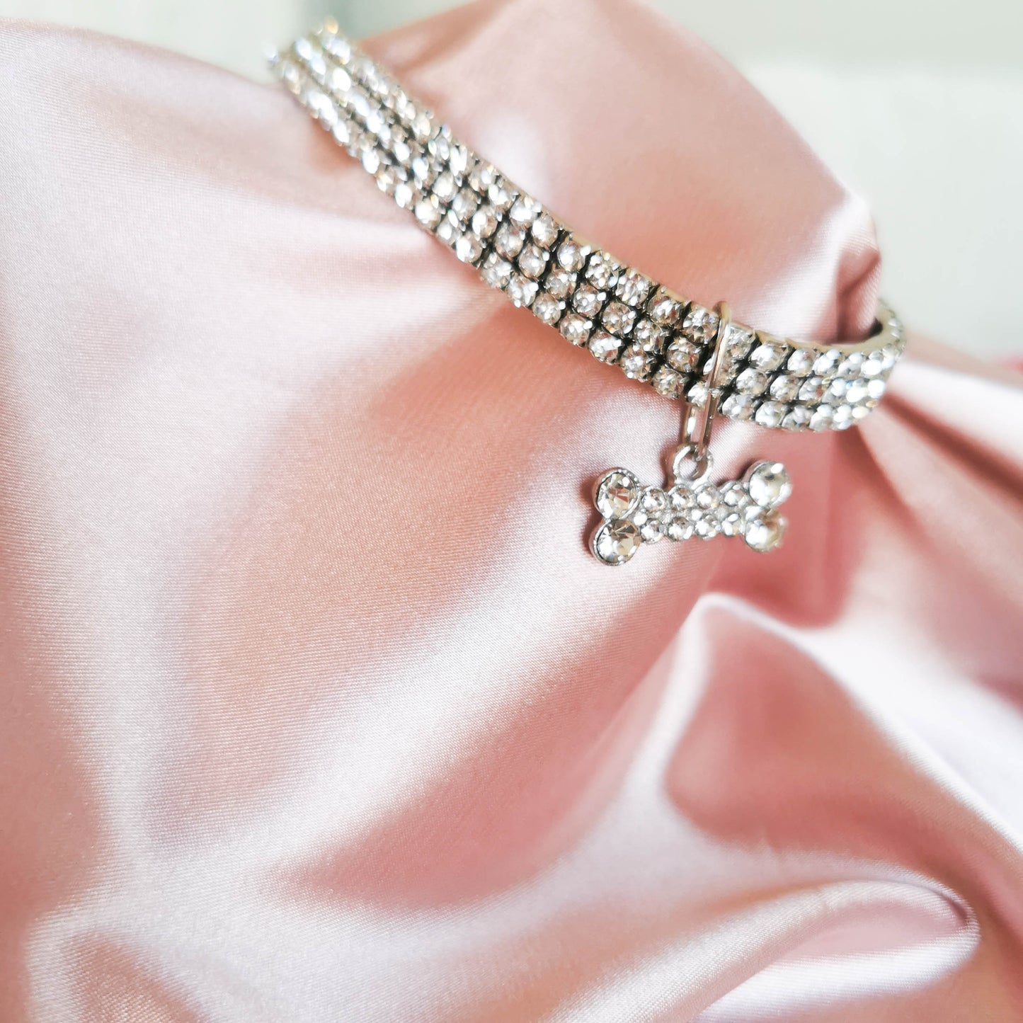 Elegant Rhinestone Pet Necklace & Charm | For Cats and Dogs