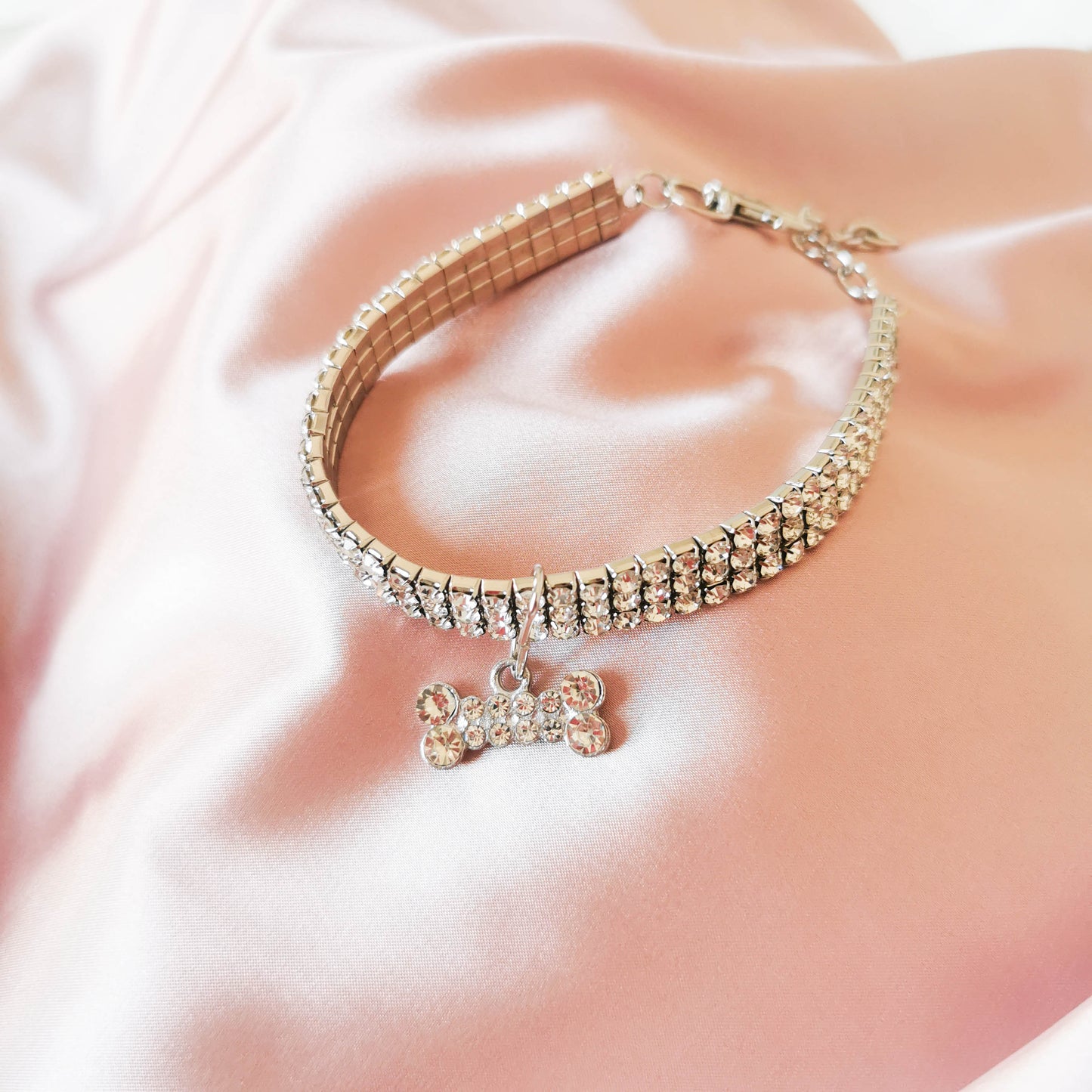 Elegant Rhinestone Pet Necklace & Charm | For Cats and Dogs