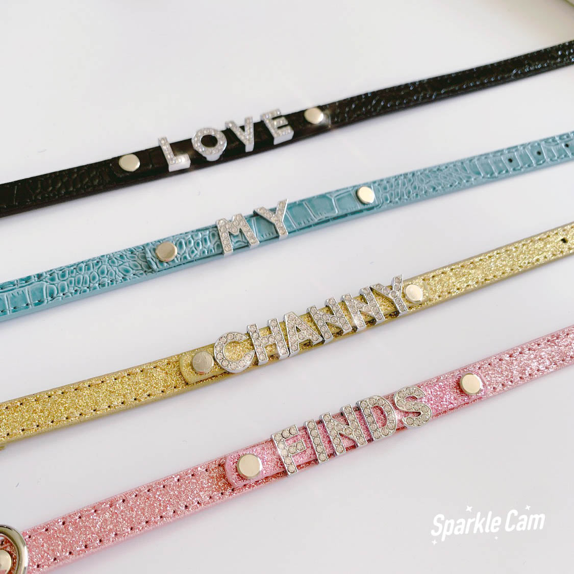 Customizable Pet Name Collar in Embossed & Glitter PU Leather | For Cats and Dogs