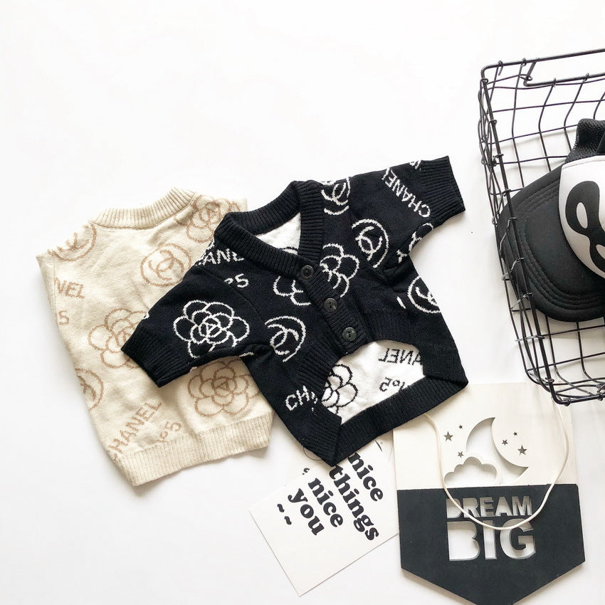 Fashion Pet Monogram Cardigan Sweater | For Dogs and Cats