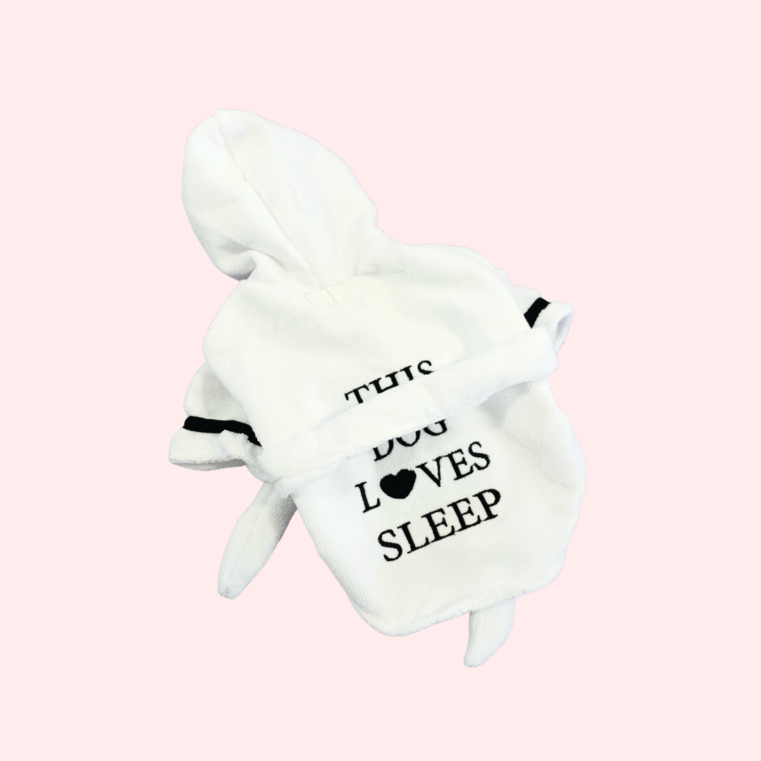 Funny Pet Robe | For Frenchie, Bulldog and Pug | The Dog Loves Sleep