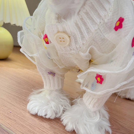 Lace Layered White Sweater