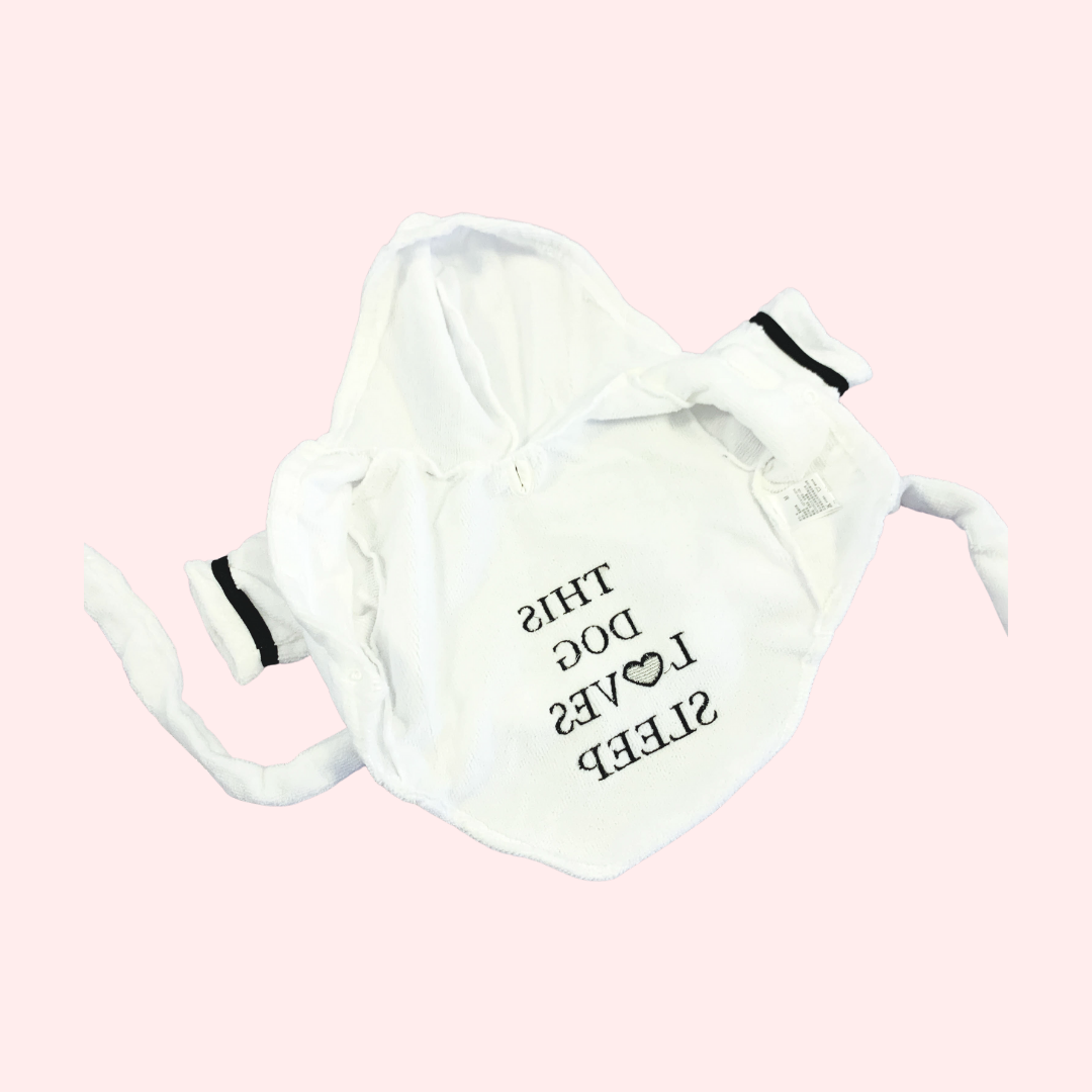 Funny Pet Robe | For Frenchie, Bulldog and Pug | The Dog Loves Sleep