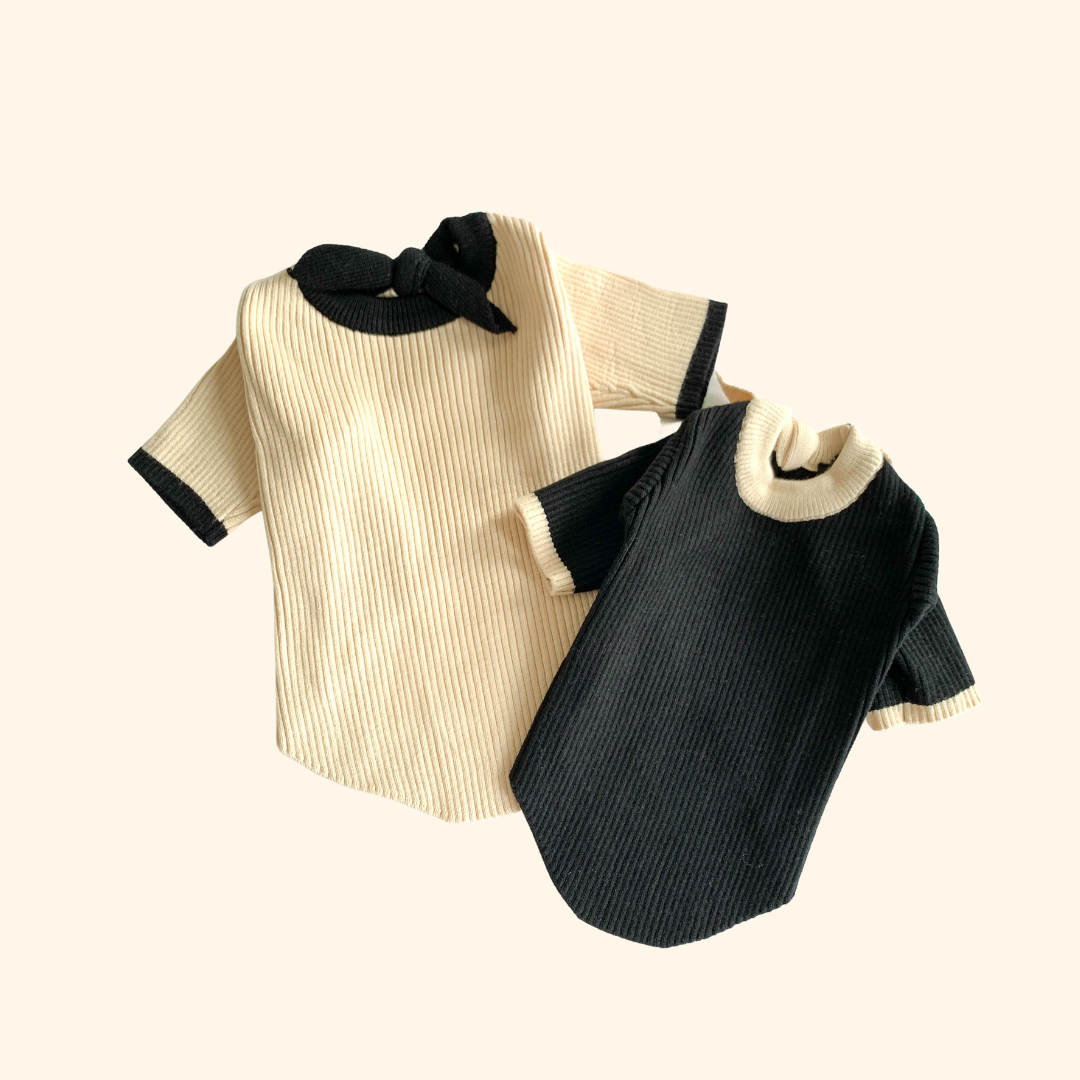 Elegant Pet Sweater with Bow Tie Details on Collar