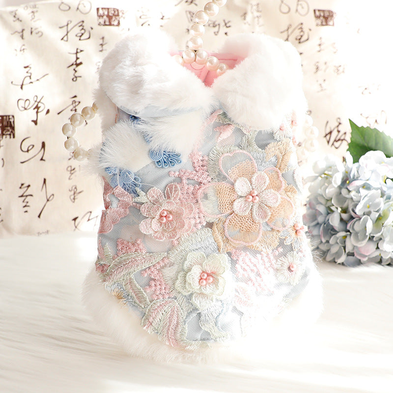 Vivid Floral Pet Winter Jacket | For Dogs and Cats