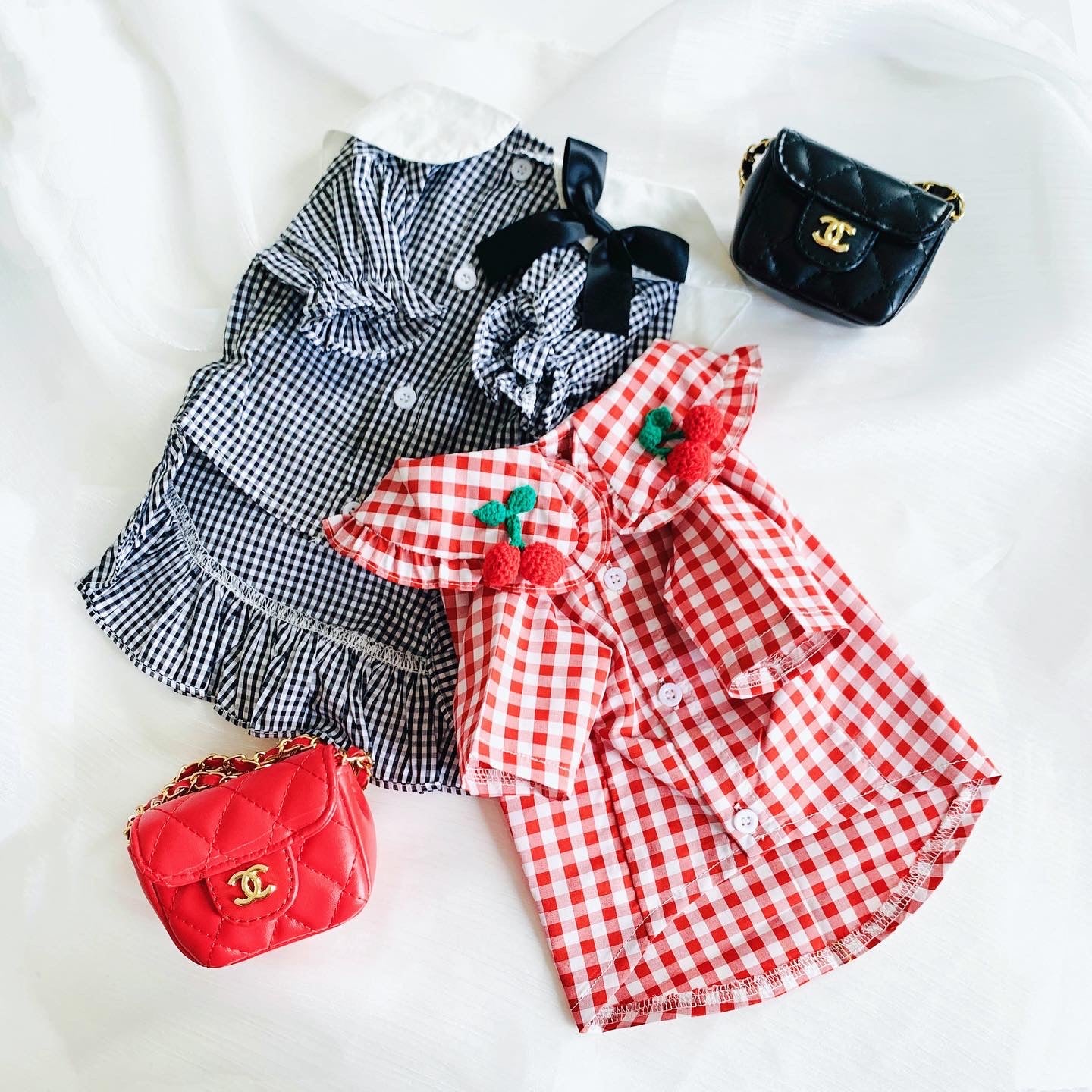 Summer Picnic Plaid Pet Dress