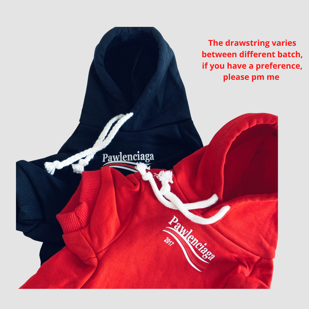 In-Stock | Pawlenciaga | Fashion Pet All-Season Pet Hoodie, Black and Red