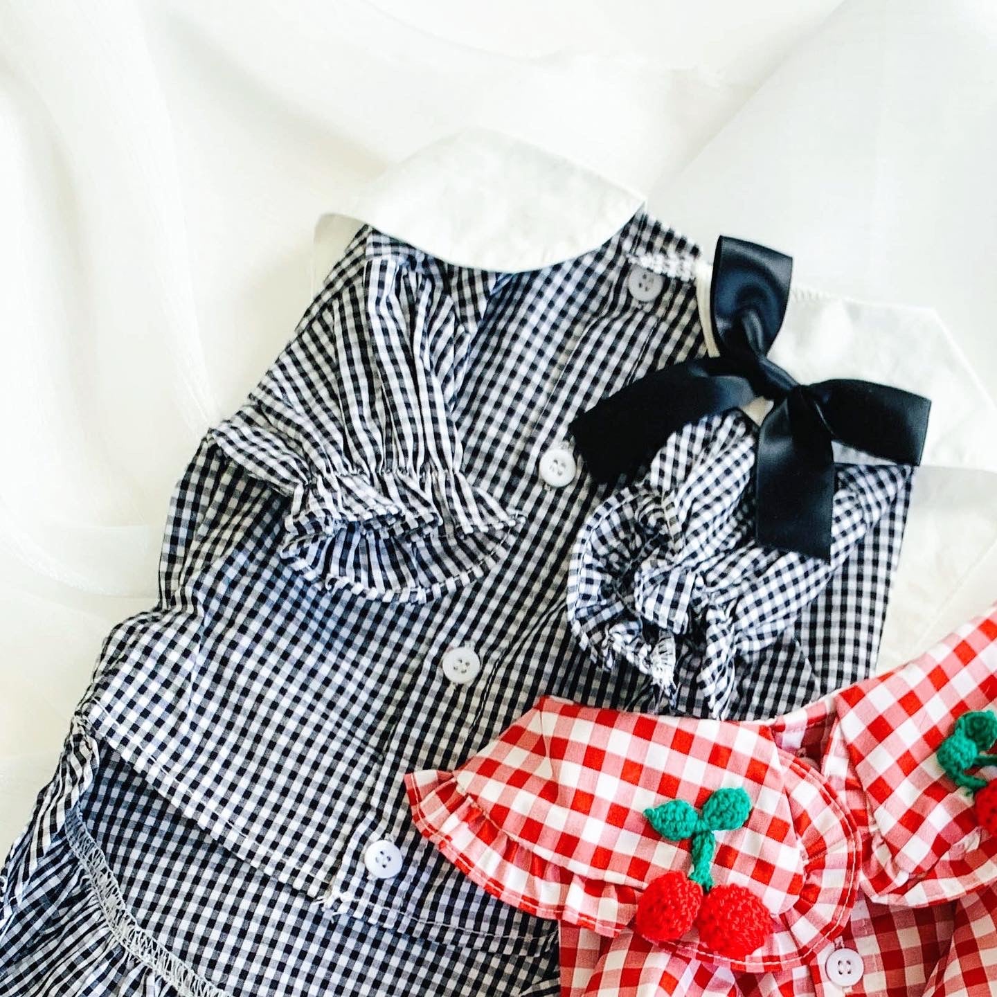 Summer Picnic Plaid Pet Dress