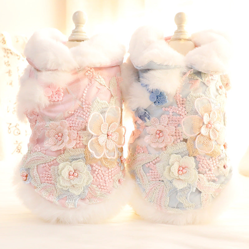 Vivid Floral Pet Winter Jacket | For Dogs and Cats