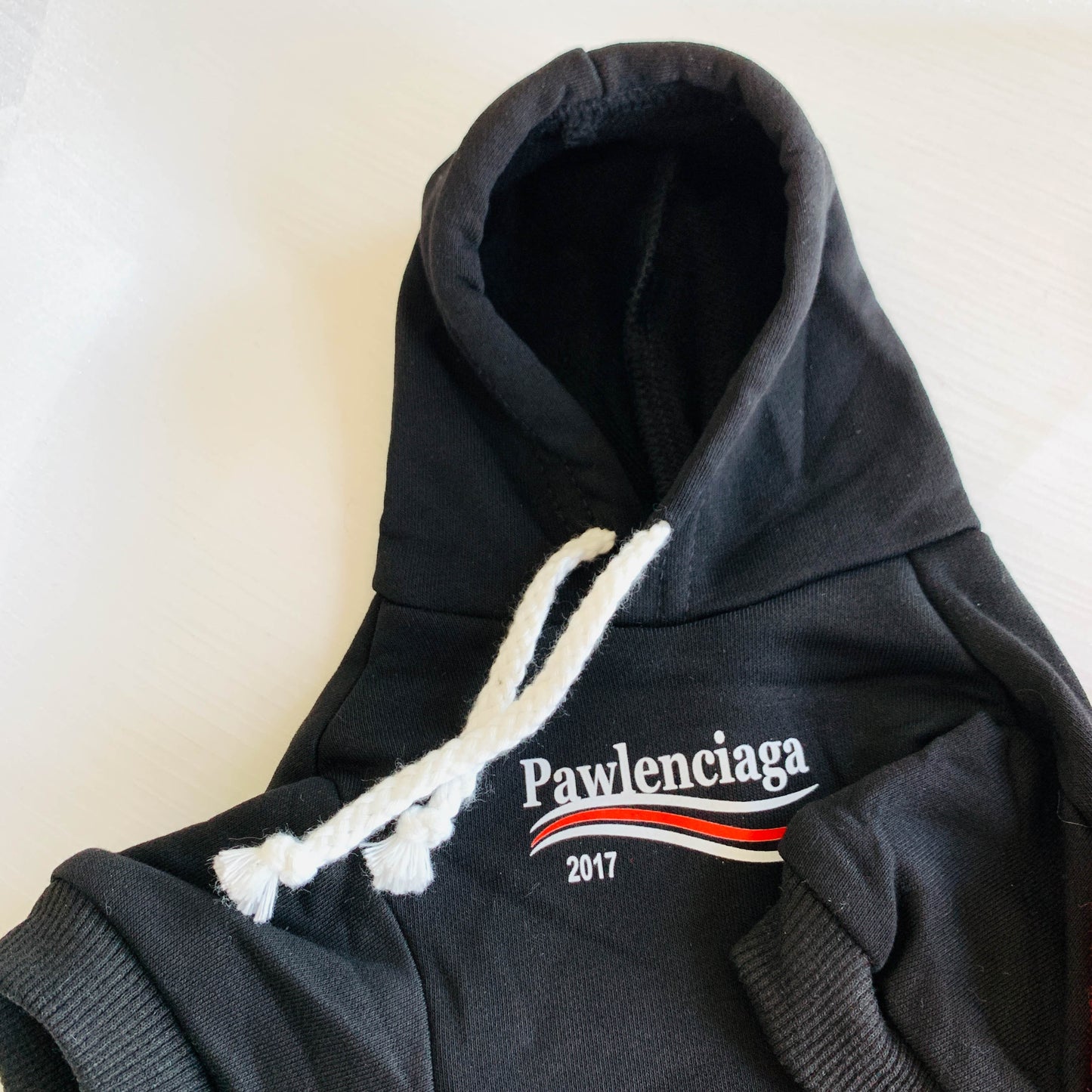 In-Stock | Pawlenciaga | Fashion Pet All-Season Pet Hoodie, Black and Red