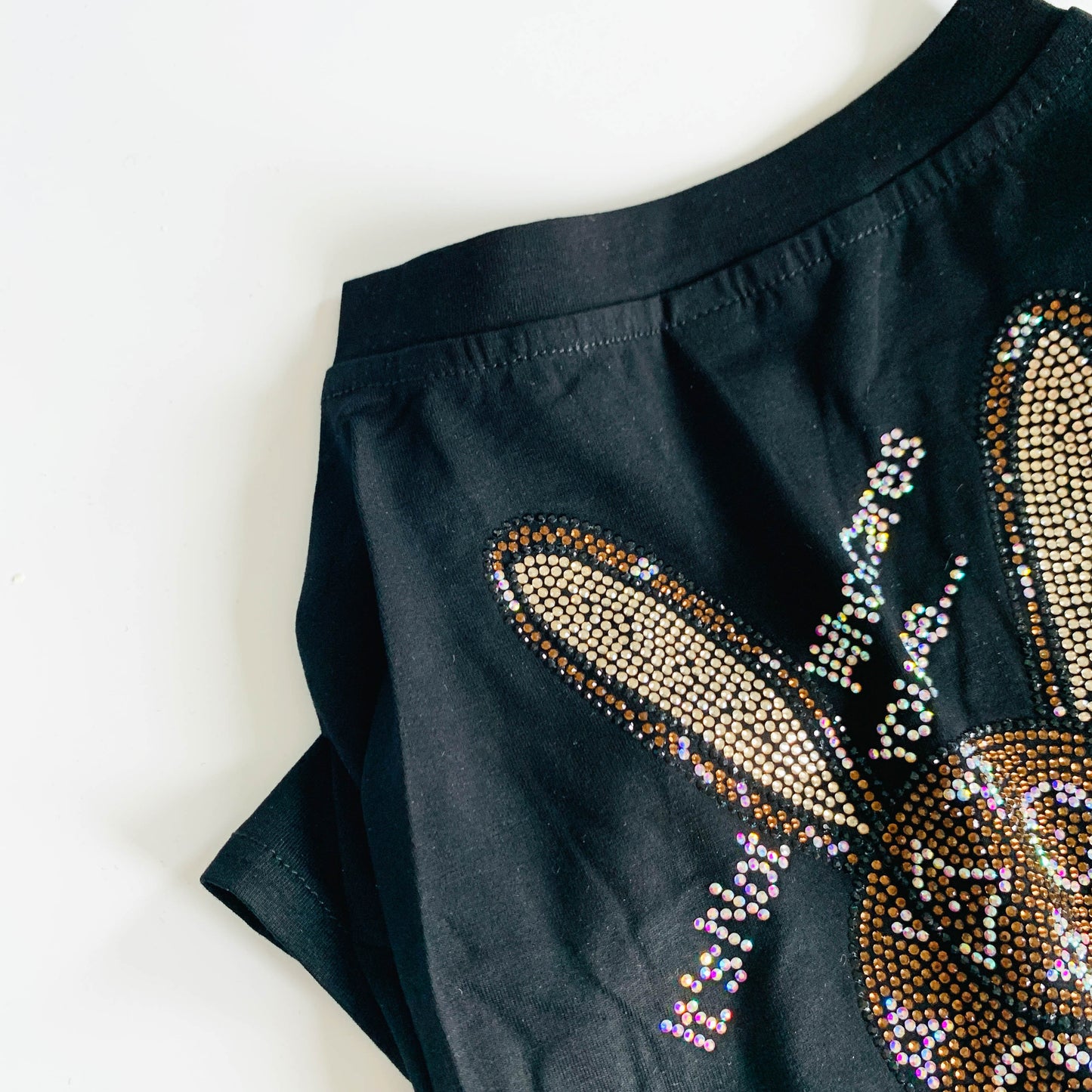 Glitter Shiny Rabbit T-shirt | Black and White | For Cats and Dogs