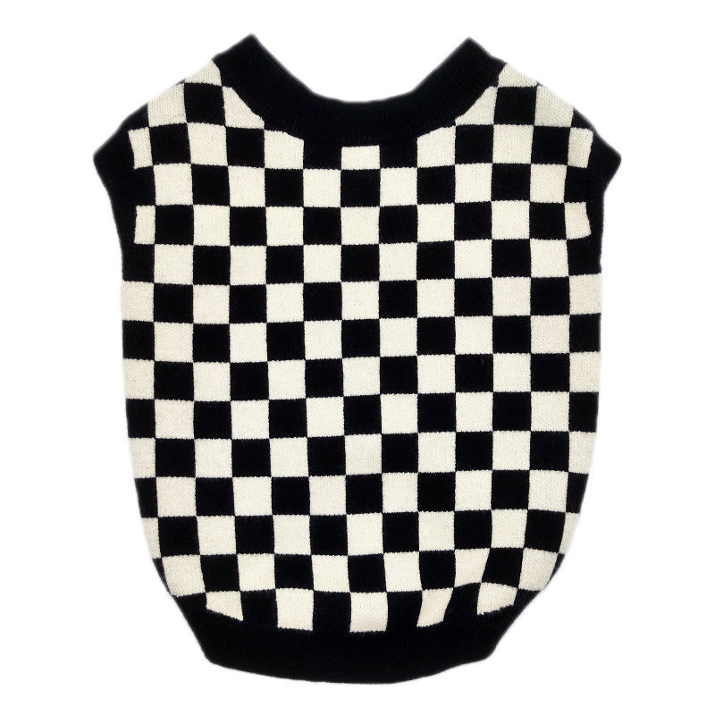 B&W Plaid Sweater Vest | Great for Layering