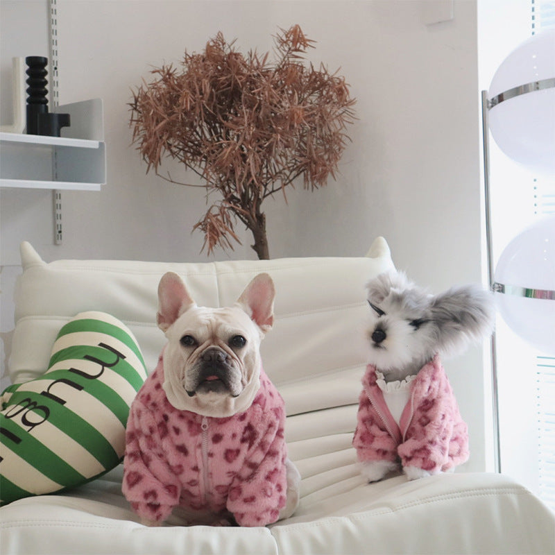 Leopard Print Fluffy Fur Jacket