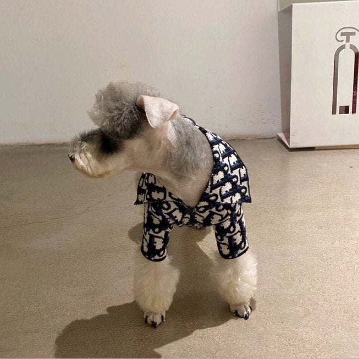 In Stock | Fashion Pet Designer Inspired Oversized Collar Jacket Dog Sweater